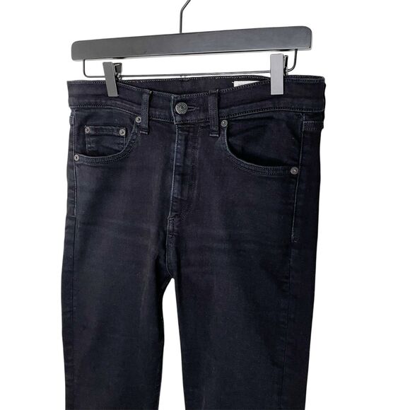 Rag & Bone Jeans Women's 28 Black Crop Flare Frayed Double Hem High Rise Coal - Picture 4 of 8